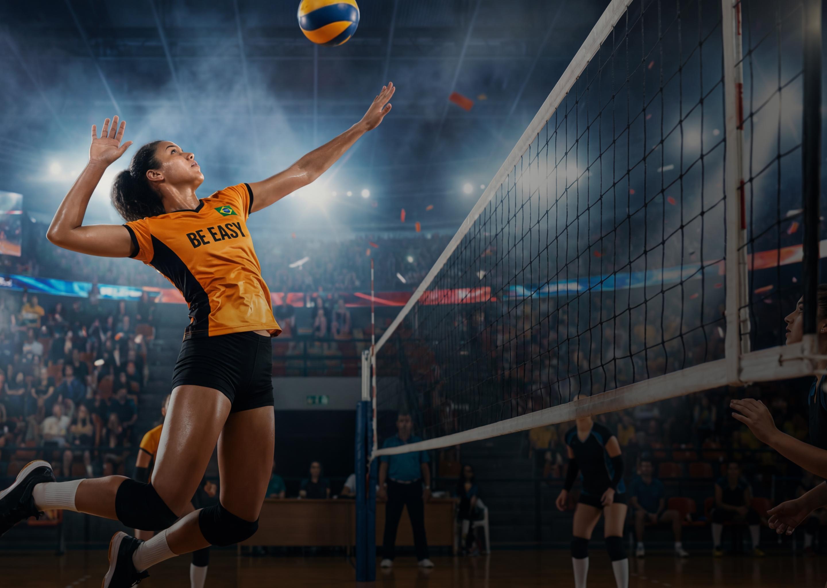 Volleyball athlete in action